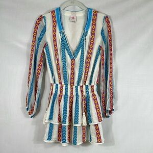 Tessora Mini Dress Size S Tiered Skirt Embroidered And Beaded Details